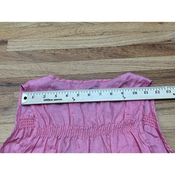 Gap Women's M Pink Blouse Top Linen Tank Pullover Sleeveless Summer Cocktail - Picture 8 of 8